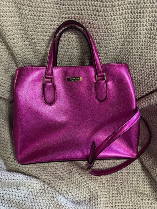kate spade Handbags - kate spade Metallic Fuchsia Satchel with Detachable Strap